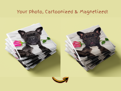 Custom Caricature Fridge Magnet – Personalized Cartoon Magnet from Your Photo, Set of 6
